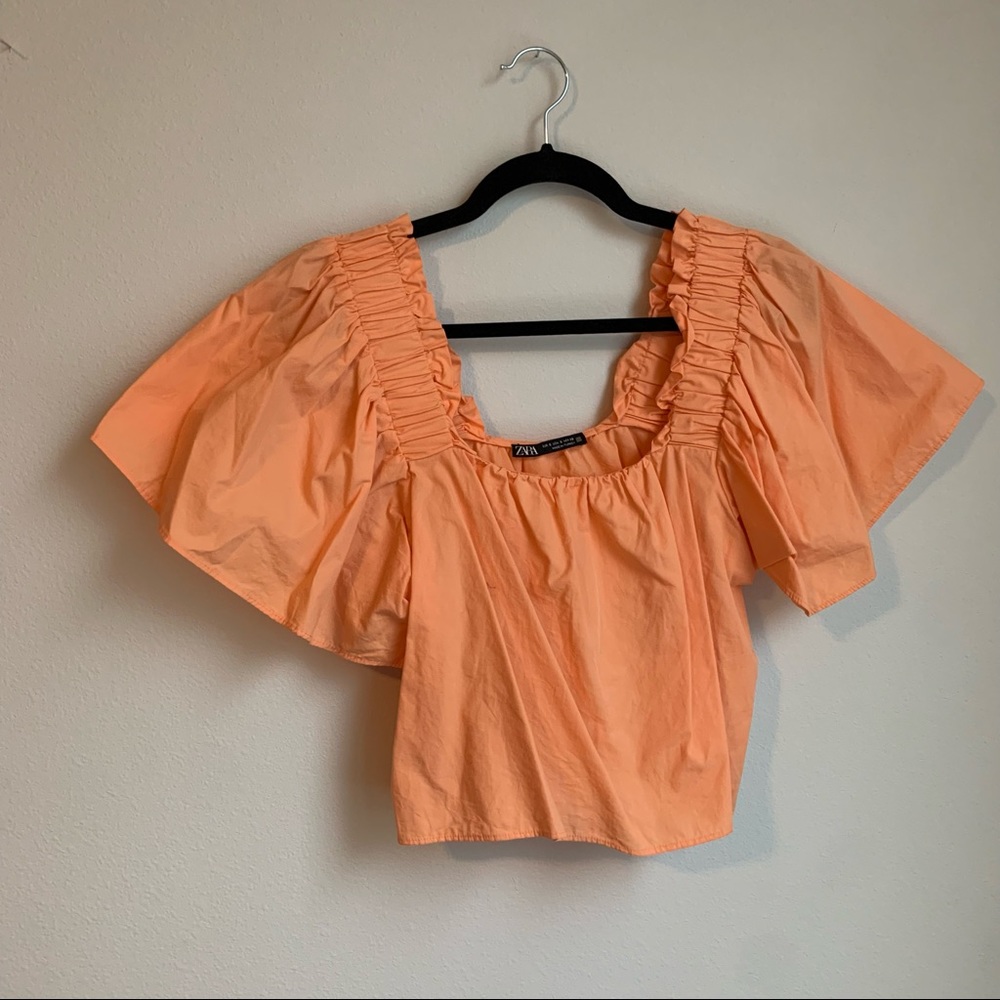zara poplin crop top